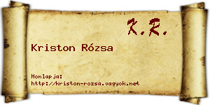 Kriston Rózsa névjegykártya