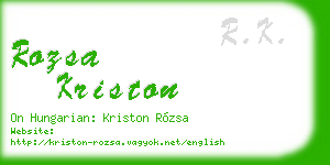 rozsa kriston business card