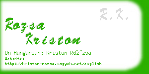 rozsa kriston business card